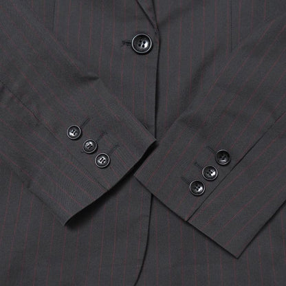 Dolce & Gabbana Tailored Jacket 24 38 Striped Blue Leather Dark Gray X Red Stripe
