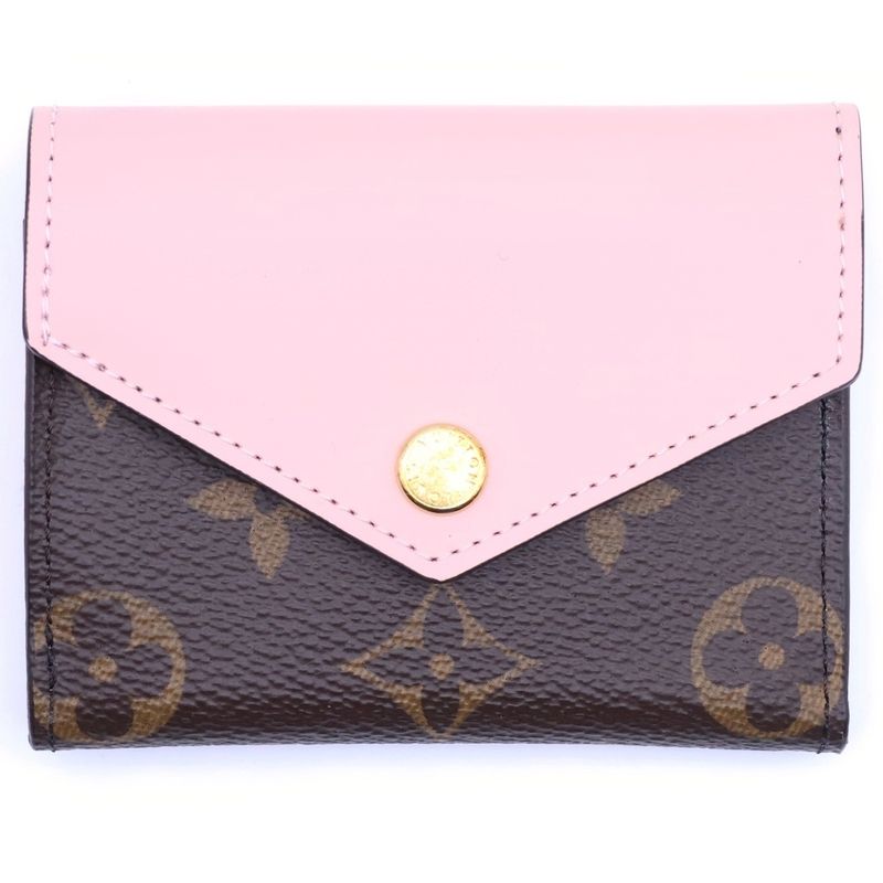 Louis Vuitton Monogram Portefeuille Zoe Brown Pink Leather Compact