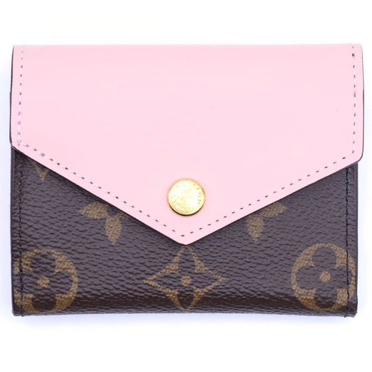 Louis Vuitton Monogram Portefeuille Zoe Brown Pink Leather Compact
