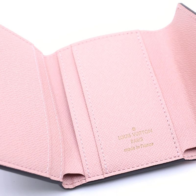 Louis Vuitton Monogram Portefeuille Zoe Brown Pink Leather Compact