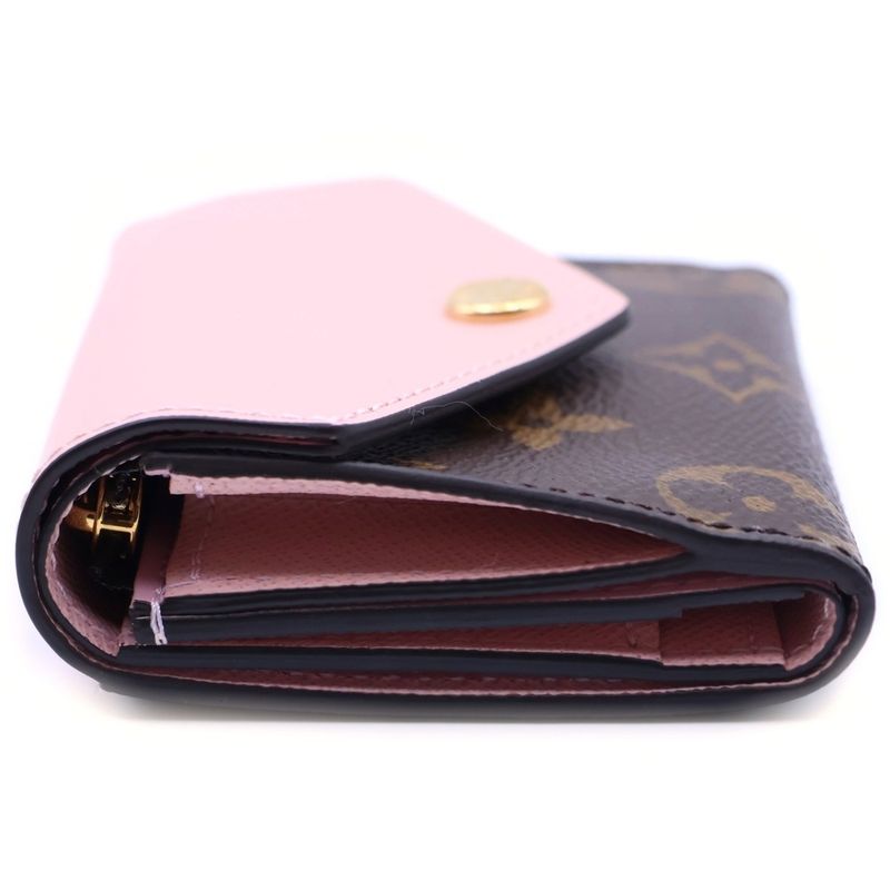 Louis Vuitton Monogram Portefeuille Zoe Brown Pink Leather Compact