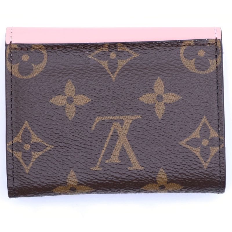 Louis Vuitton Monogram Portefeuille Zoe Brown Pink Leather Compact