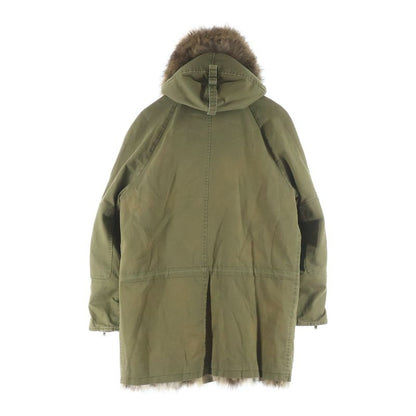Saint Laurent Paris Rack in Fur Lining Hooded Zip Up Long Jacket Mods Coat