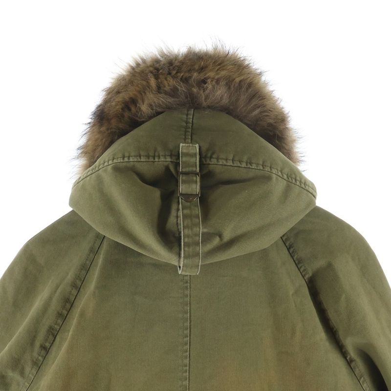 Saint Laurent Paris Rack in Fur Lining Hooded Zip Up Long Jacket Mods Coat