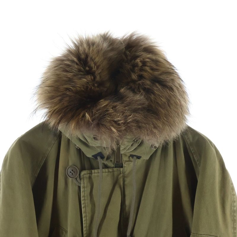 Saint Laurent Paris Rack in Fur Lining Hooded Zip Up Long Jacket Mods Coat