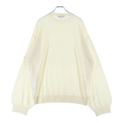 Balenciaga Logo Metal Plate Cashmere Knit Sweater White