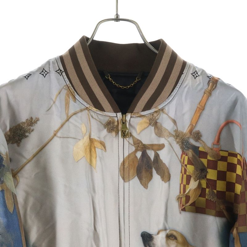 Louis Vuitton Silk Scarf Lining Quilted All Over Pattern Veneer Jacket