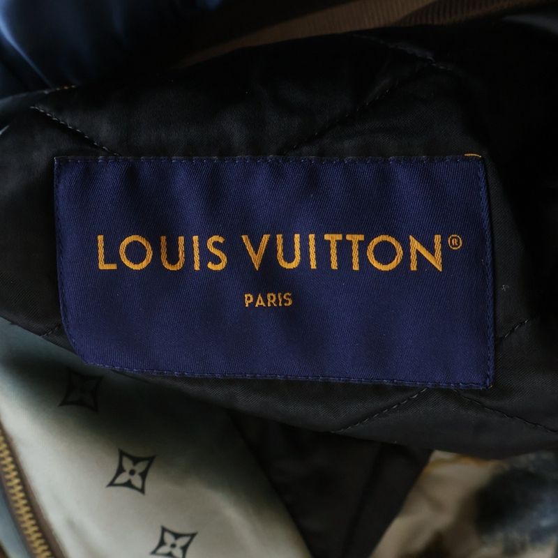 Louis Vuitton Silk Scarf Lining Quilted All Over Pattern Veneer Jacket