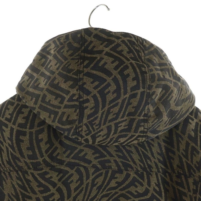Fendi Front Mouth Contrast Varsity Jacket Beige Black