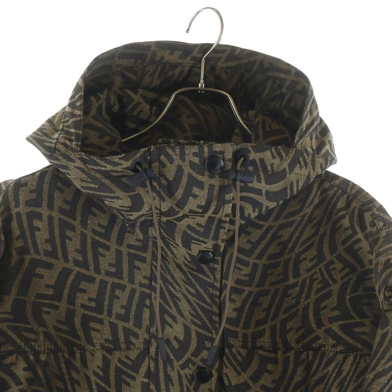 Fendi Front Mouth Contrast Varsity Jacket Beige Black