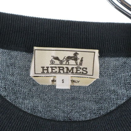 Hermes Cashmere Blend Bicolor Knit Sweater Gray Navy