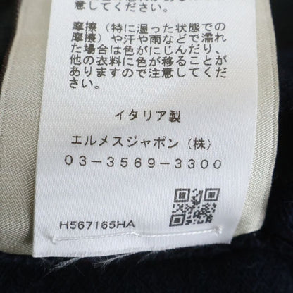 Hermes Cashmere Blend Bicolor Knit Sweater Gray Navy