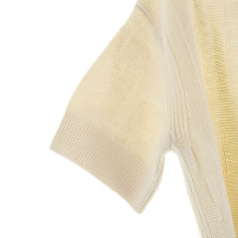 Hermes Logo Short Sleeve Long Knit Cardigan White