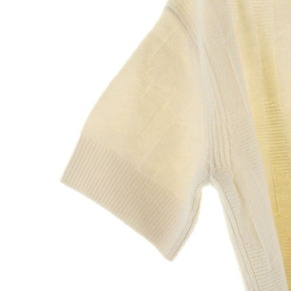 Hermes Logo Short Sleeve Long Knit Cardigan White