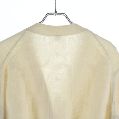 Hermes Logo Short Sleeve Long Knit Cardigan White
