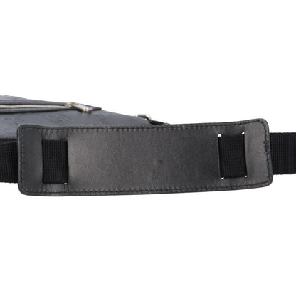 Gucci Messenger Bag GG Embossed Leather Black
