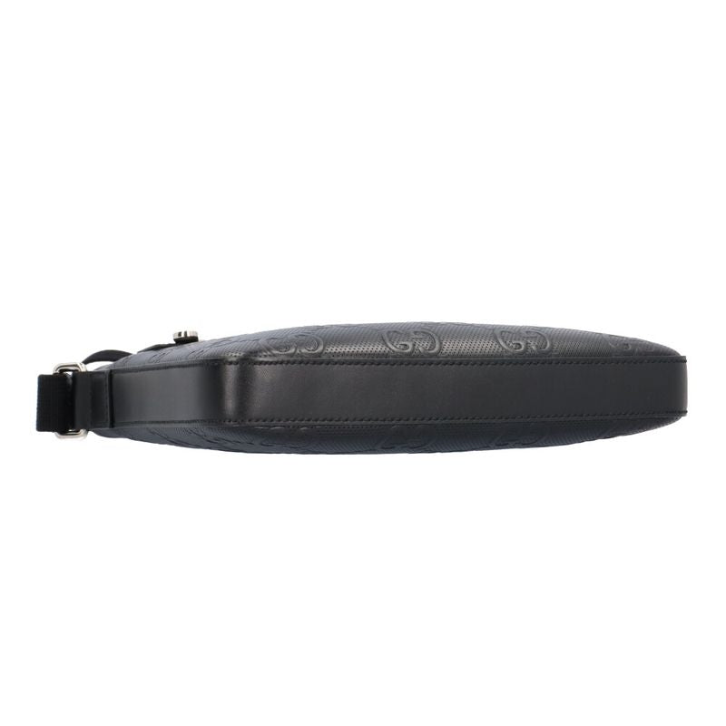 Gucci Messenger Bag GG Embossed Leather Black