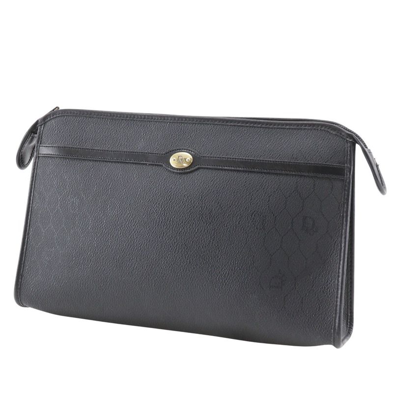 Dior Honeycomb Pattern Vintage Black Clutch