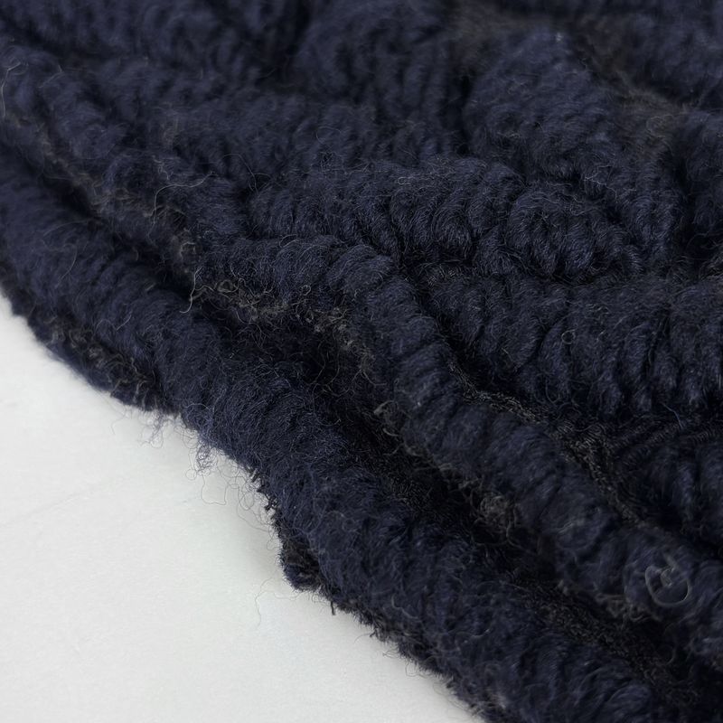 Loewe Scarf Anagram Wool Silk Polyurethane Navy