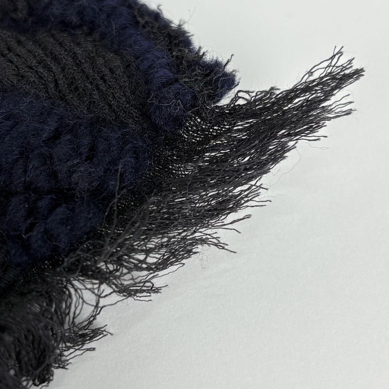 Loewe Scarf Anagram Wool Silk Polyurethane Navy