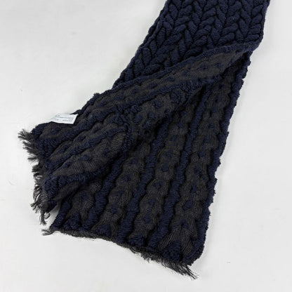 Loewe Scarf Anagram Wool Silk Polyurethane Navy