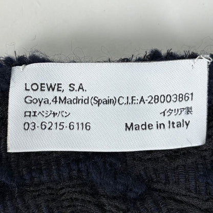 Loewe Scarf Anagram Wool Silk Polyurethane Navy