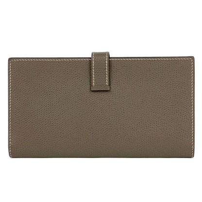 Hermes Bearn Souffle Logo Bifold Wallet Veau Epsom Etoupe