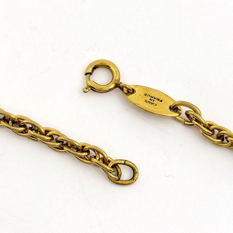 Chanel CC Logo Heart Motif Necklace Chain Gold Plated