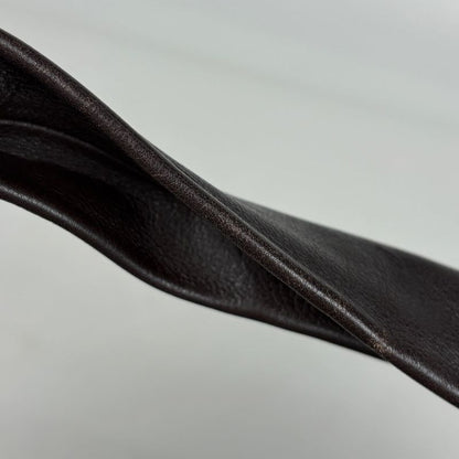 Celine Logo Handbag Blason Leather Dark Brown