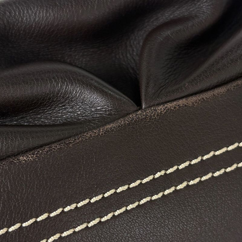 Celine Logo Handbag Blason Leather Dark Brown