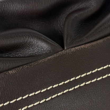 Celine Logo Handbag Blason Leather Dark Brown