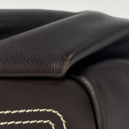 Celine Logo Handbag Blason Leather Dark Brown