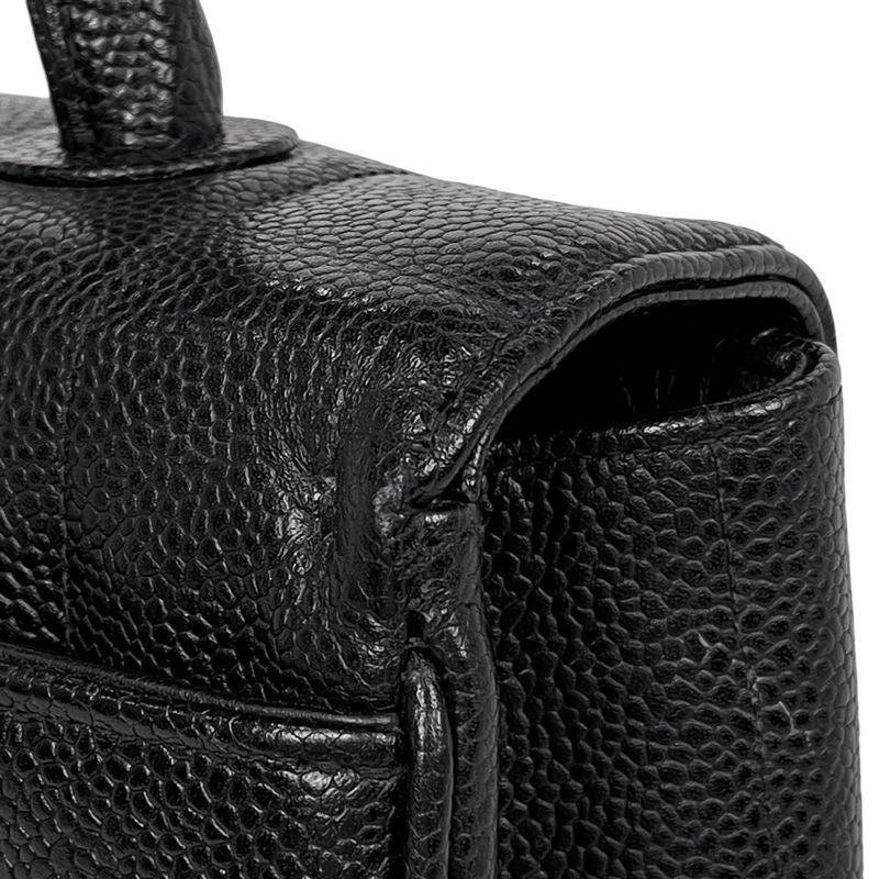 Chanel Mademoiselle Handbag CC Logo Caviar Leather Black