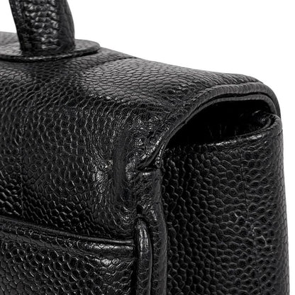 Chanel Mademoiselle Handbag CC Logo Caviar Leather Black