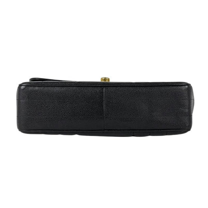 Chanel Mademoiselle Handbag CC Logo Caviar Leather Black