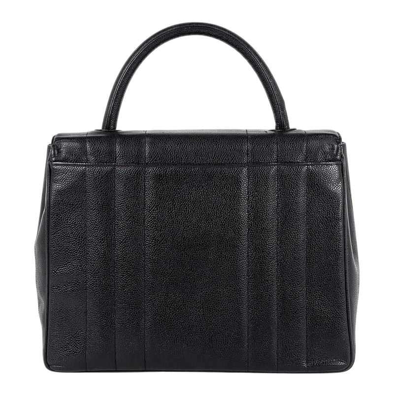 Chanel Mademoiselle Handbag CC Logo Caviar Leather Black