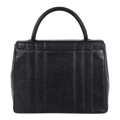 Chanel Mademoiselle Handbag CC Logo Caviar Leather Black