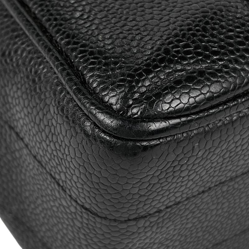 Chanel Mademoiselle Handbag CC Logo Caviar Leather Black