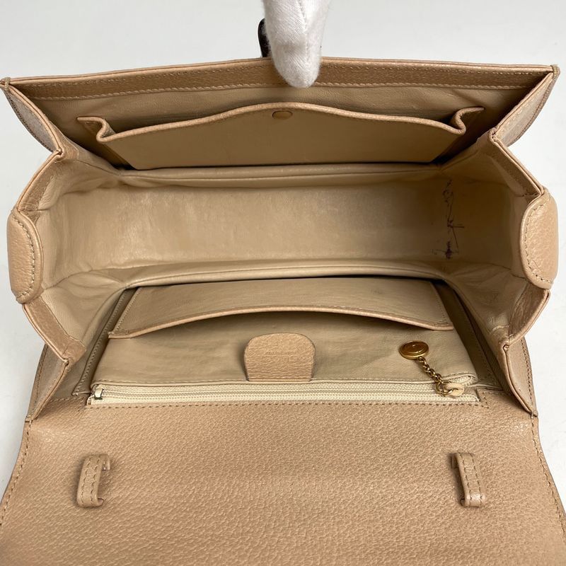 Gucci Bamboo Handbag Vintage Leather Beige