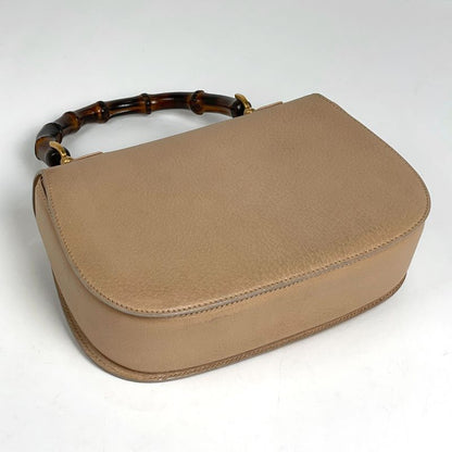 Gucci Bamboo Handbag Vintage Leather Beige