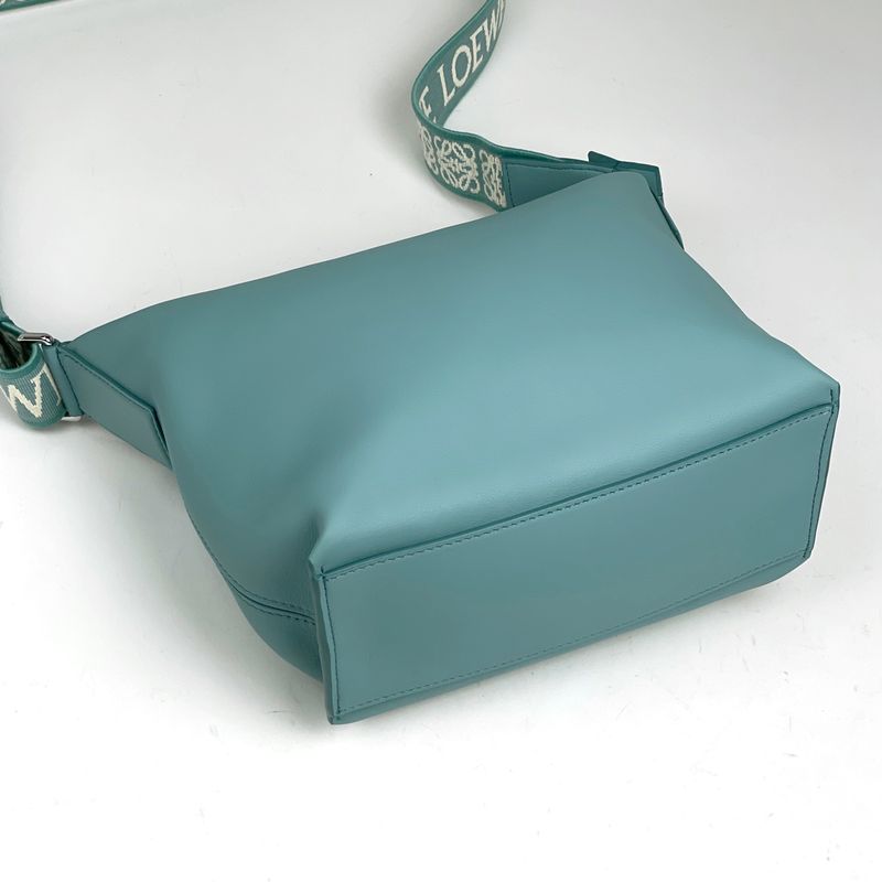 Loewe Cubby Cross Small Anagram Leather Blue Shoulder Bag