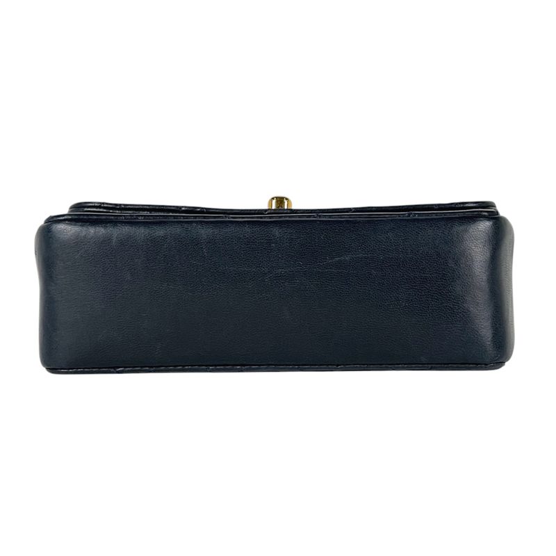 Chanel CC Logo Chain Shoulder Bag Mini Quilted Leather Navy
