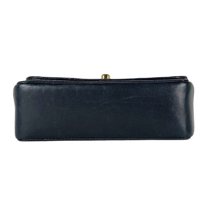 Chanel CC Logo Chain Shoulder Bag Mini Quilted Leather Navy
