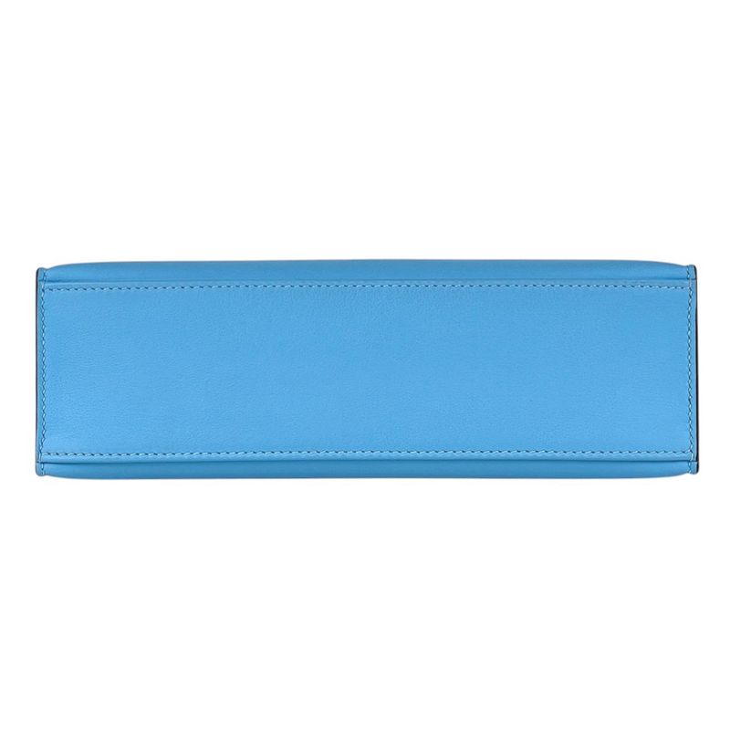 Hermes Pochette Kelly Handbag Voswift Blue Aztec