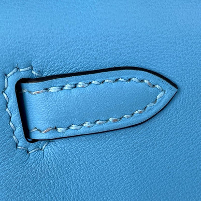 Hermes Pochette Kelly Handbag Voswift Blue Aztec