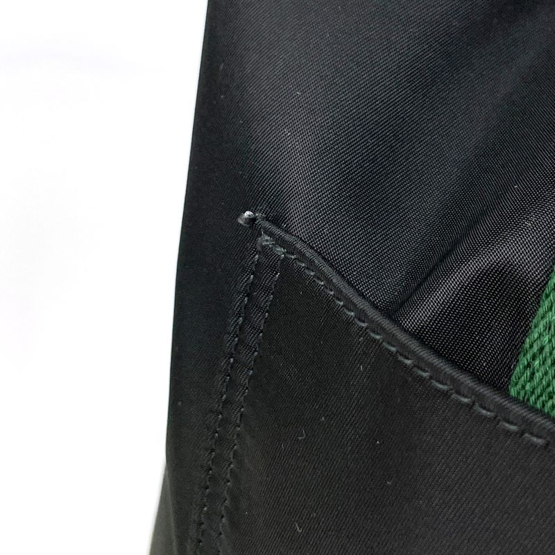 Gucci Logo Tote Large Sherry Line Web Nylon Black Green Red