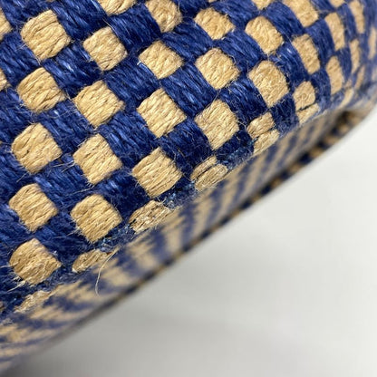 Hermes Pannier Bus PM Jute Tote Linen Blue Beige