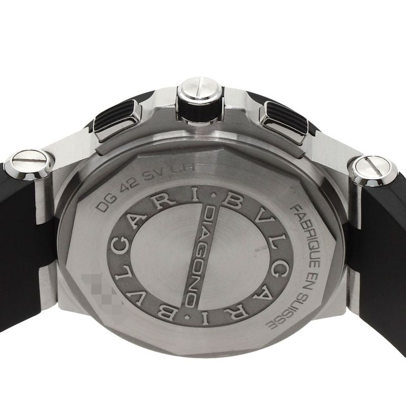 Bvlgari Diagono Chronograph Watch SS Rubber