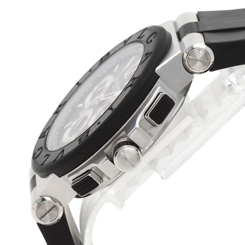 Bvlgari Diagono Chronograph Watch SS Rubber