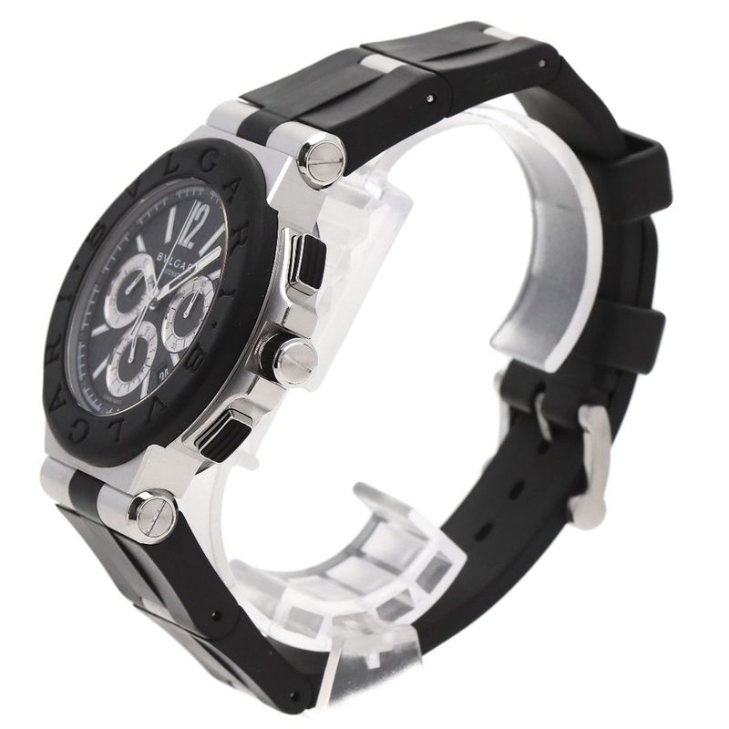 Bvlgari Diagono Chronograph Watch SS Rubber